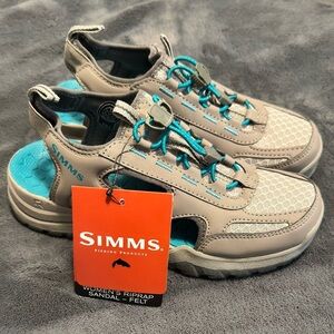 Simms W's Riprap Wading Sandal Felt Bottom- size 8 - Gray w/ Blue (NWT & box)